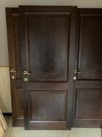 Deur - massief sparrenhout - donkerbruin, Ophalen, Gebruikt, 80 tot 100 cm, Binnendeur
