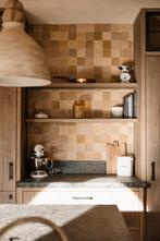 Echte marrokaanse zelliges +-2m² beige genuanceerd 10x10cm, Moins de 20 cm, Enlèvement, Moins de 20 cm, Autres matériaux