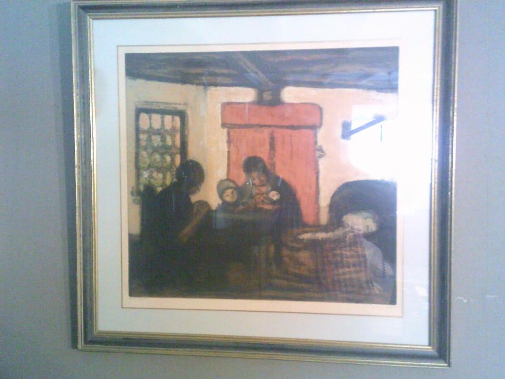 groot kunstwerk armand apol, Ophalen, Stadsgezicht, 77 cm, Gesigneerd