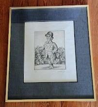 Roland Devolder - ets "Nar op de kermis" - N/kader/getekend, 18 cm, Portret, Ophalen of Verzenden, 12 cm