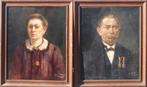 Virginie Cokelberghs (1893-1967): 2 portretten 1916 (61x71cm, Ophalen of Verzenden