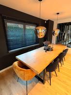 6 Chaises en velours noirs, Huis en Inrichting, Stoelen, Ophalen, Gebruikt, Zwart, Contemporain