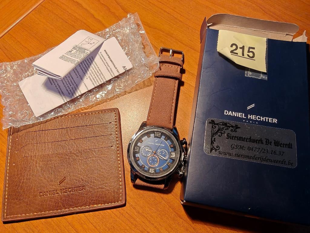 Daniel Hechter horloge, Handtassen en Accessoires, Horloges | Heren, Overige merken, Leer, Polshorloge, Nieuw