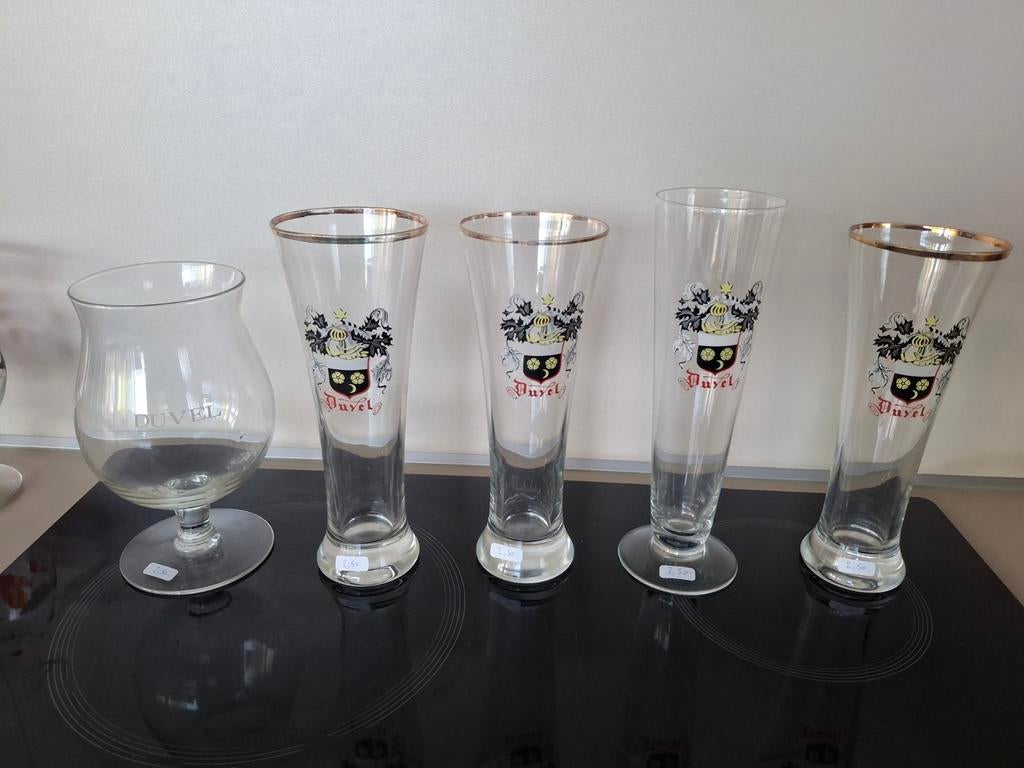 Oude duvel glazen, Verzamelen, Ophalen of Verzenden