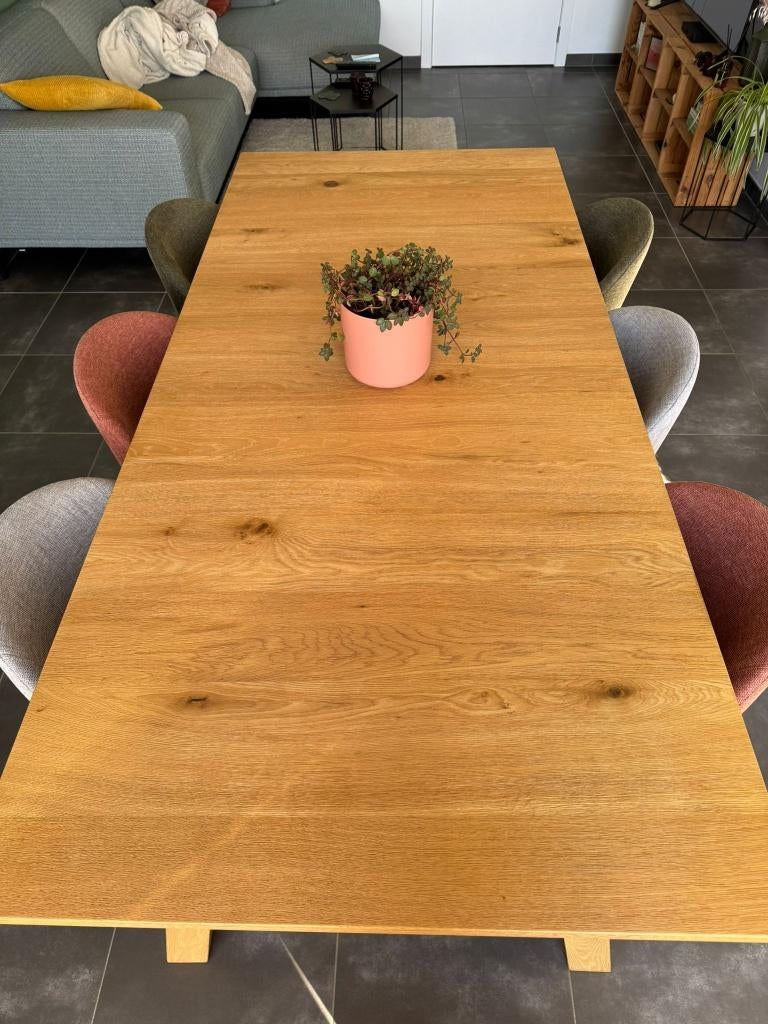 Houten eettafel - ALS NIEUW, Huis en Inrichting, Tafels | Eettafels, Ophalen, 200 cm of meer, 50 tot 100 cm, Zo goed als nieuw