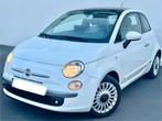 Fiat 500 0.9 Twinair Lounge panoramadak/ autospel, Auto's, Fiat, Zwart, Leder en Stof, Wit, Handgeschakeld