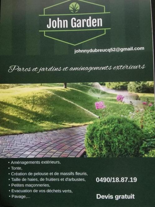 John Garden, Services & Professionnels, Jardiniers & Paveurs, Construction de jardin ou d'étang, Entretien de jardins ou Taille