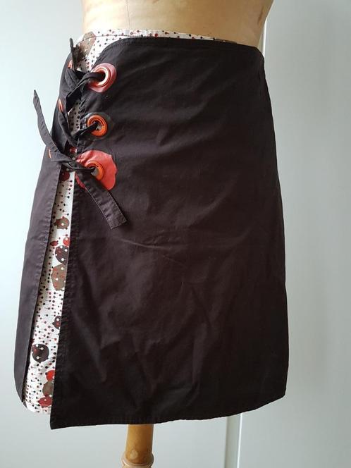 SKUNKFUNK - Jolie jupe brune imprimés seventies - T.1, Kleding | Dames, Rokken, Gedragen, Maat 38/40 (M), Bruin, Ophalen of Verzenden