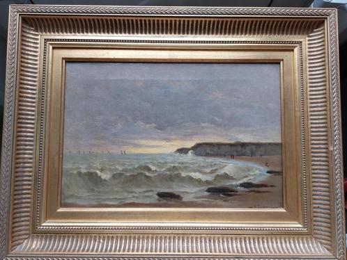 Schilderij marine olieverf op doek van Arthur Perdreau, Antiek en Kunst, Kunst | Schilderijen | Klassiek, Ophalen of Verzenden
