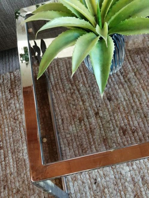 vintage salontafel, Huis en Inrichting, Tafels | Salontafels, Glas, Metaal, Ophalen