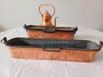 2 koperen terrines voor bereiding van eten in de open haard, Antiek en Kunst, Ophalen of Verzenden