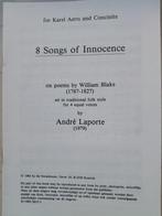 Koorpartituur   '8 Songs of Innocence'     André Laporte, Muziek en Instrumenten, Bladmuziek, Ophalen of Verzenden, Nieuw, Overige genres