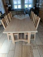 Eettafel met 6 stoelen in Franse eik, Huis en Inrichting, Tafels | Eettafels, Ophalen, Gebruikt, Eikenhout, Vijf personen of meer