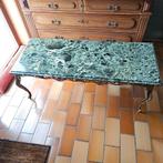 Marmeren Salontafel. Chroom onderstuk., Huis en Inrichting, Ophalen, Zo goed als nieuw, Metaal