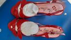 Prachtige rode sandalen blokhak 37 als nieuw, Rouge, Enlèvement ou Envoi, Comme neuf, Poetic Licence