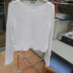 Sweater gebreid wit United colors of Benetton mt 40, Comme neuf, Taille 38/40 (M), Enlèvement ou Envoi, Blanc