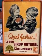 Tôle publicitaire 1939 « le bon sirop naturel », Reclamebord, Gebruikt, Verzenden