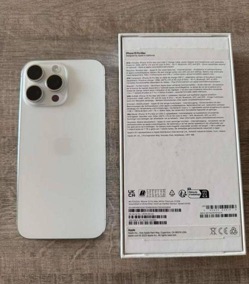 Apple iPhone 15 Pro Max, Telecommunicatie, Mobiele telefoons | Apple iPhone, Zo goed als nieuw, 512 GB, iPhone 15 Pro Max, Wit