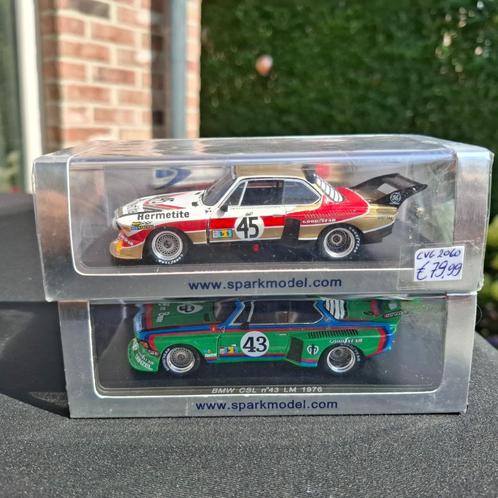 2 x 1/43 Spark BMW 3.5 CSL    24h Le Mans 1976, Hobby en Vrije tijd, Modelauto's | 1:43, Nieuw, Auto, Overige merken, Ophalen of Verzenden