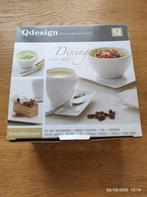 Lot de 8 boîtes de vaisselle petit-déjeuner, Ophalen, Nieuw, Porselein, Effen