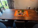 Houten tafel + 6 stoelen, Antiek en Kunst, Ophalen
