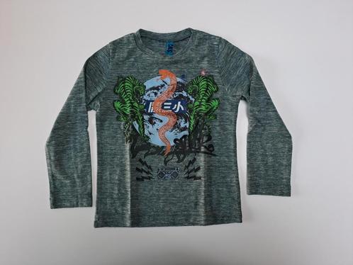 Mt 3j Groen gemeleerde T-shirt lange mouwen tijgers, slang, Kinderen en Baby's, Kinderkleding | Maat 98, Zo goed als nieuw, Jongen