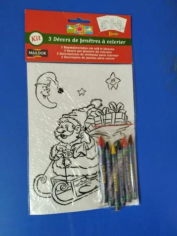 kerst knutselset raamdecoratie om in te kleuren nieuw  beschikbaar voor biedingen