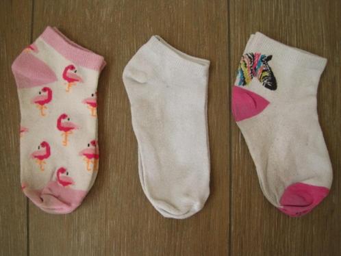 Set 3 paar sneaker sokken wit roze - maat 31- 34, Kinderen en Baby's, Kinderkleding | Schoenen en Sokken, Gebruikt, Sokken, Meisje