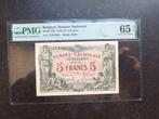 Qualité supérieure FDC 5 Francs Bruxelles 30-12-1919 PMG65 E, Enlèvement ou Envoi, Billets en vrac