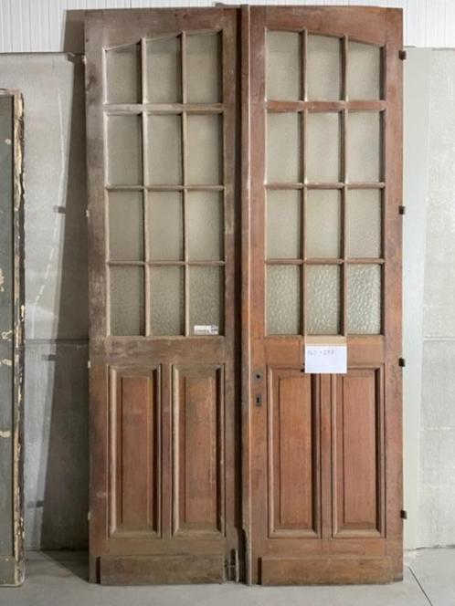 Dubbele eiken deur herenhuis antiek, Bricolage & Construction, Fenêtres & Moustiquaires, Utilisé, 215 cm ou plus, 120 cm ou plus