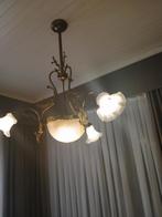 lustre avec abat-jour en verre, Antiquités & Art, Enlèvement