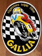 Vintage sticker Gallia cigarettes triple filter retro moto, Collections, Comme neuf, Enlèvement ou Envoi, Marque