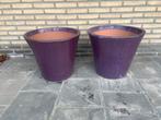 2 stijlvolle paarse bloempotten, Ophalen