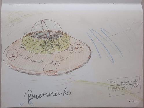 Tekening Panamarenko Bing II, Antiek en Kunst, Kunst | Tekeningen en Fotografie, Ophalen of Verzenden