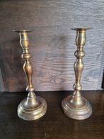 2 antieke koperen kandelaars, Ophalen