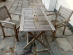 tafeltje  met 2 stoelen, Tuin en Terras, Tuinsets en Loungesets, Tuinset, Eettafel, Hardhout, Gebruikt