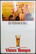Enseigne publicitaire bière en carton Vintage Vieux Temps, Comme neuf, Enlèvement ou Envoi, Panneau publicitaire