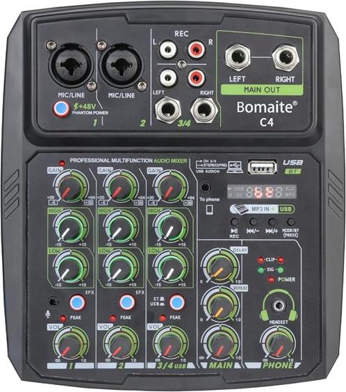 4-kanaals audio mengpaneel met LED-display geïntegreerde, Muziek en Instrumenten, Microfoons, Nieuw, Studiomicrofoon, Ophalen of Verzenden