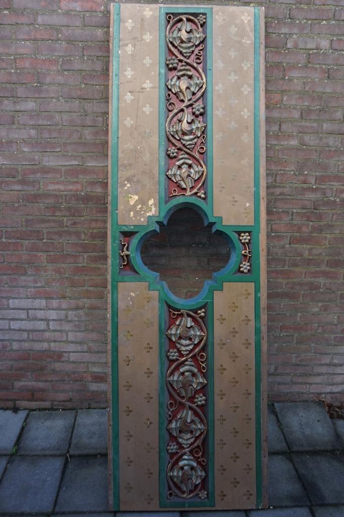 Antiek vol hout gestoken Neo Gotisch kerk paneel/ Decoratie, Antiek en Kunst, Antiek | Religieuze voorwerpen, Ophalen of Verzenden