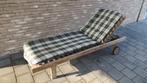 teakhouten ligbed, Tuin en Terras, Ligbedden, Ophalen, Gebruikt, Teakhout, Verstelbaar