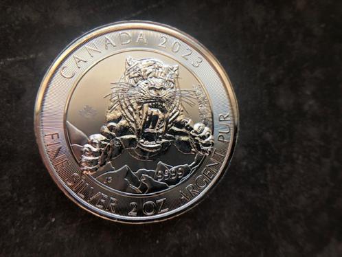 2023 Canada - Smilodon Sabre-tooth - 2 oz silver, Postzegels en Munten, Edelmetalen en Baren, Zilver, Ophalen of Verzenden