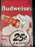 Panneau d'affichage vintage Budweiser Mancave - neuf, Enlèvement ou Envoi, Panneau publicitaire, Neuf