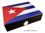 HUMIDOR CUBA VLAG  HYGOMETER AAN BUIJTENZIJDE AFLEESBAAR h39, Verzamelen, Verzenden, Nieuw, Tabaksdoos of Verpakking