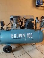 Compressor BROWN 100L 220V AC, Doe-het-zelf en Bouw, Compressors, Ophalen, Gebruikt, 200 tot 400 liter/min, 6 tot 10 bar