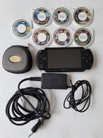 Zeer mooie psp 1004 +7 games + officiële oplader + memokaart, Ophalen of Verzenden, Zo goed als nieuw, PSP