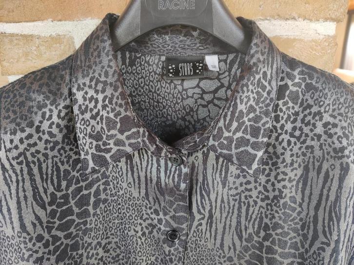 Bloes met panter print, Kleding | Dames, Grote Maten, Blouse of Tuniek, Grijs, Ophalen of Verzenden