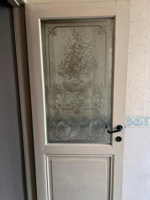 Binnendeuren met geëtst glas, Doe-het-zelf en Bouw, Deuren en Vliegenramen, Gebruikt, Glas, Ophalen