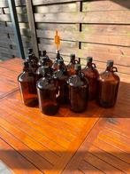 Vintage amber apotheek ,wijnflessen 4 liter met dop, Antiek en Kunst, Ophalen