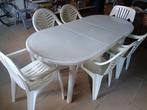 PVC tuintafel met 6 stoelen in perfecte staat, Ophalen, Zo goed als nieuw