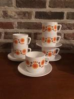 Vintage orange Soleil kopjes Arcopal jaren 60/70, Ophalen of Verzenden, Huis en Inrichting